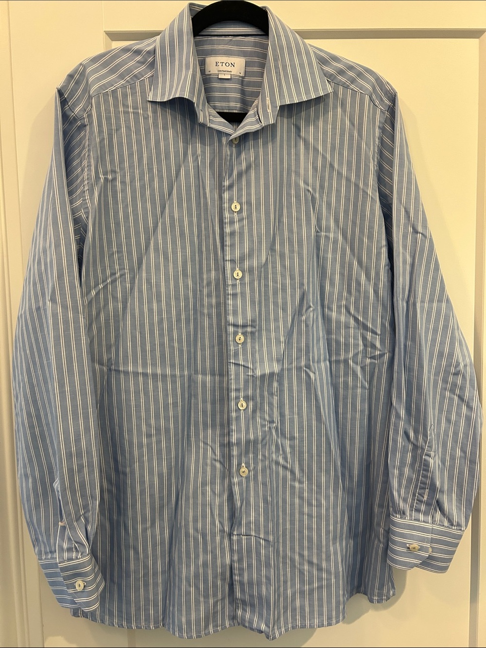 Eton Light Blue and White Stripe Dress Shirt